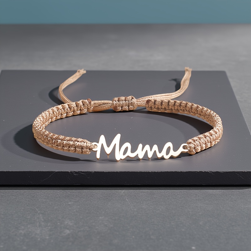 Fashion Stainless Steel "Mama" Bracelet, Adjustable Gift